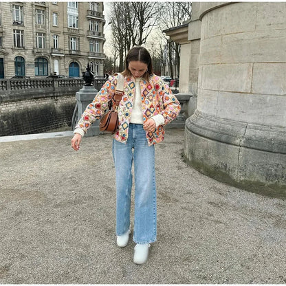 Bunte Steppjacke - Sanria