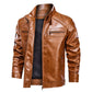 Herren Premium Bikerjacke | Schwarz und Braun