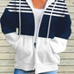 Gestreiftes Winter-Sweatshirt für Damen | Mit Kapuze