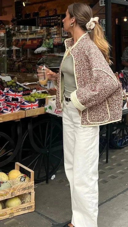 Leichte wattierte Damenjacke mit Blumenmuster - Cassidy