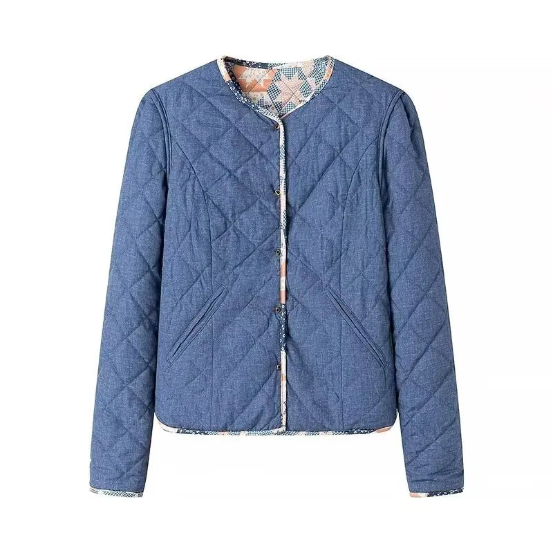 Blaue Wende-Steppjacke - Josefine