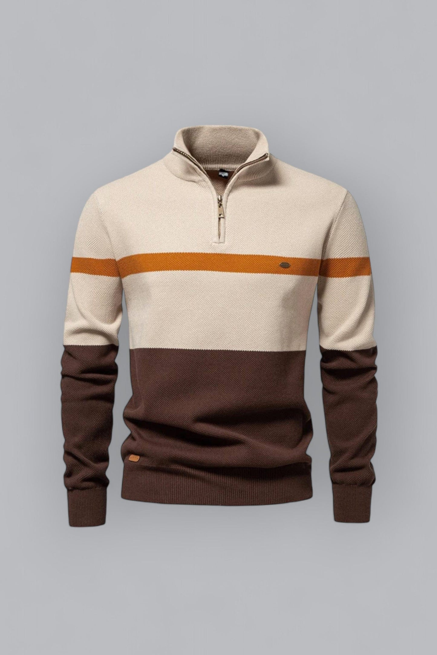 Khakifarbener Pullover für Herren – CozyClassic