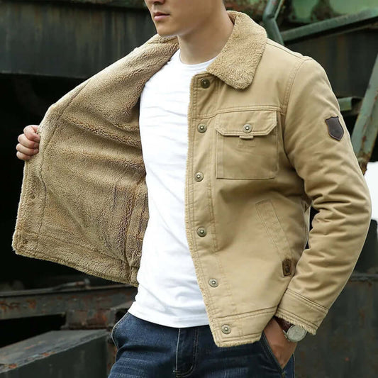 Herren Lässige Button Down Winter Jacke | Brusttasche