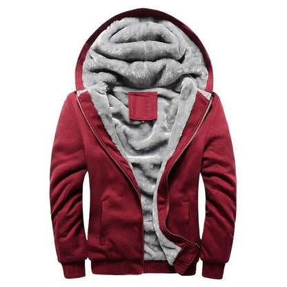 Herren Fleece Steppjacke | Mit Kapuze