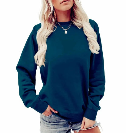 Damen Rundhalsausschnitt Winter-Sweatshirt | Langarm