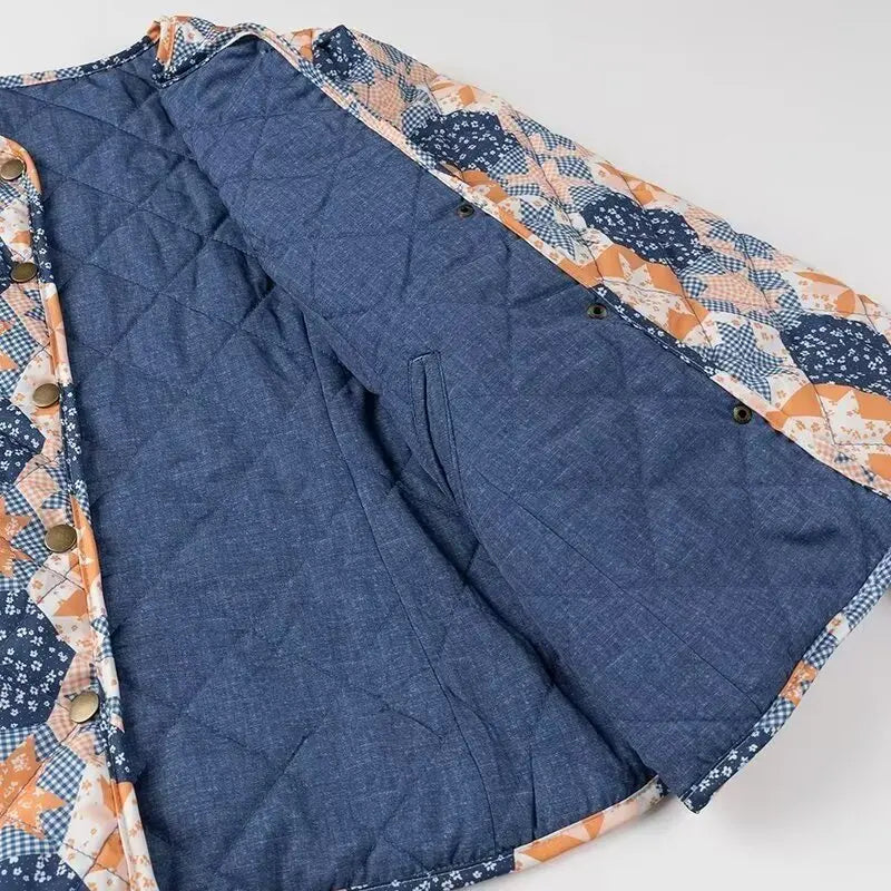 Blaue Wende-Steppjacke - Josefine