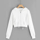 Kurzes Winter-Sweatshirt für Damen | Mit Kapuze