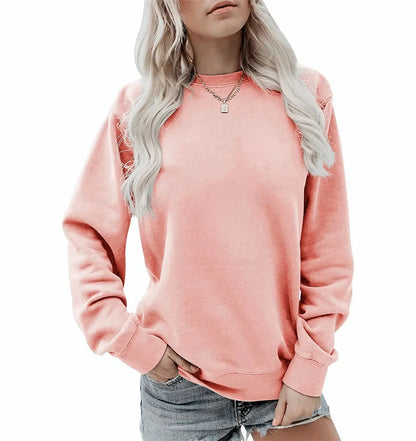 Damen Rundhalsausschnitt Winter-Sweatshirt | Langarm