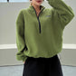 Kuscheliges Winter-Sweatshirt für Damen | Halbreißverschluss