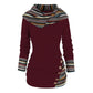 Damen Ethno-Stil Winter-Sweatshirt | Mit Kapuze