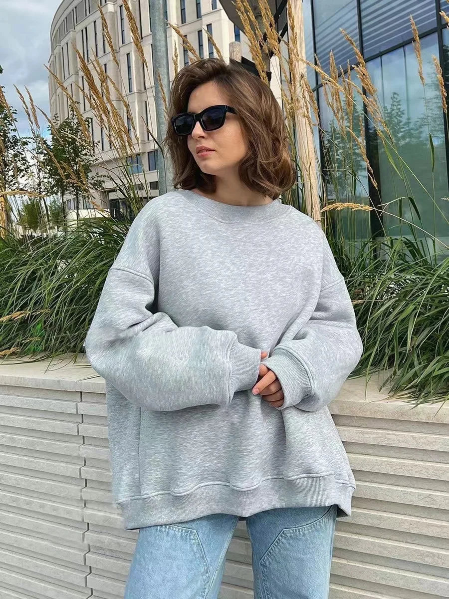 Dunkelgrauer Oversize Pullover - Luisa