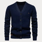 V-Ausschnitt Knopf-Cardigan für Herren