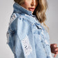 Vintage-Jeansjacke mit Rissen - Regina