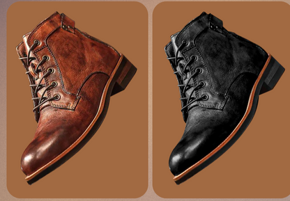 Klassische Retro Leder Stiefel für Herren