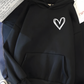 Damen Freizeit Kapuzenpullover mit Herz | Lockere Passform
