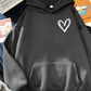 Damen Freizeit Kapuzenpullover mit Herz | Lockere Passform