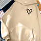 Damen Freizeit Kapuzenpullover mit Herz | Lockere Passform