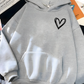 Damen Freizeit Kapuzenpullover mit Herz | Lockere Passform