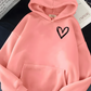Damen Freizeit Kapuzenpullover mit Herz | Lockere Passform