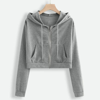 Kurzes Winter-Sweatshirt für Damen | Mit Kapuze