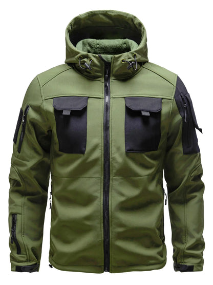 Mehreren Taschen Herren Softshell Jacke | Mit Kapuze