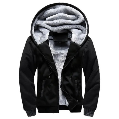 Herren Fleece Steppjacke | Mit Kapuze