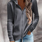 Damen Reißverschluss Winter-Sweatshirt | Mit Kapuze
