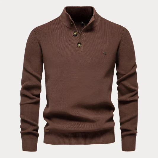 Strickpullover mit Knöpfen für Herren
