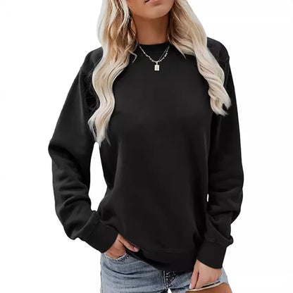 Damen Rundhalsausschnitt Winter-Sweatshirt | Langarm