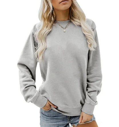Damen Rundhalsausschnitt Winter-Sweatshirt | Langarm