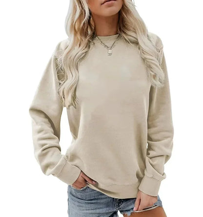 Damen Rundhalsausschnitt Winter-Sweatshirt | Langarm