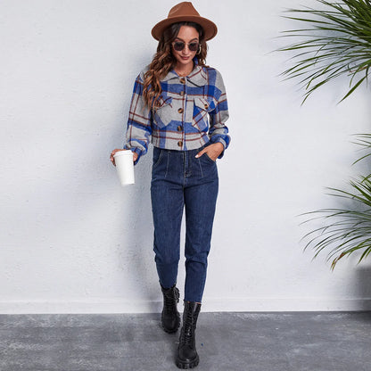 Kurze karierte Jacke - Ines