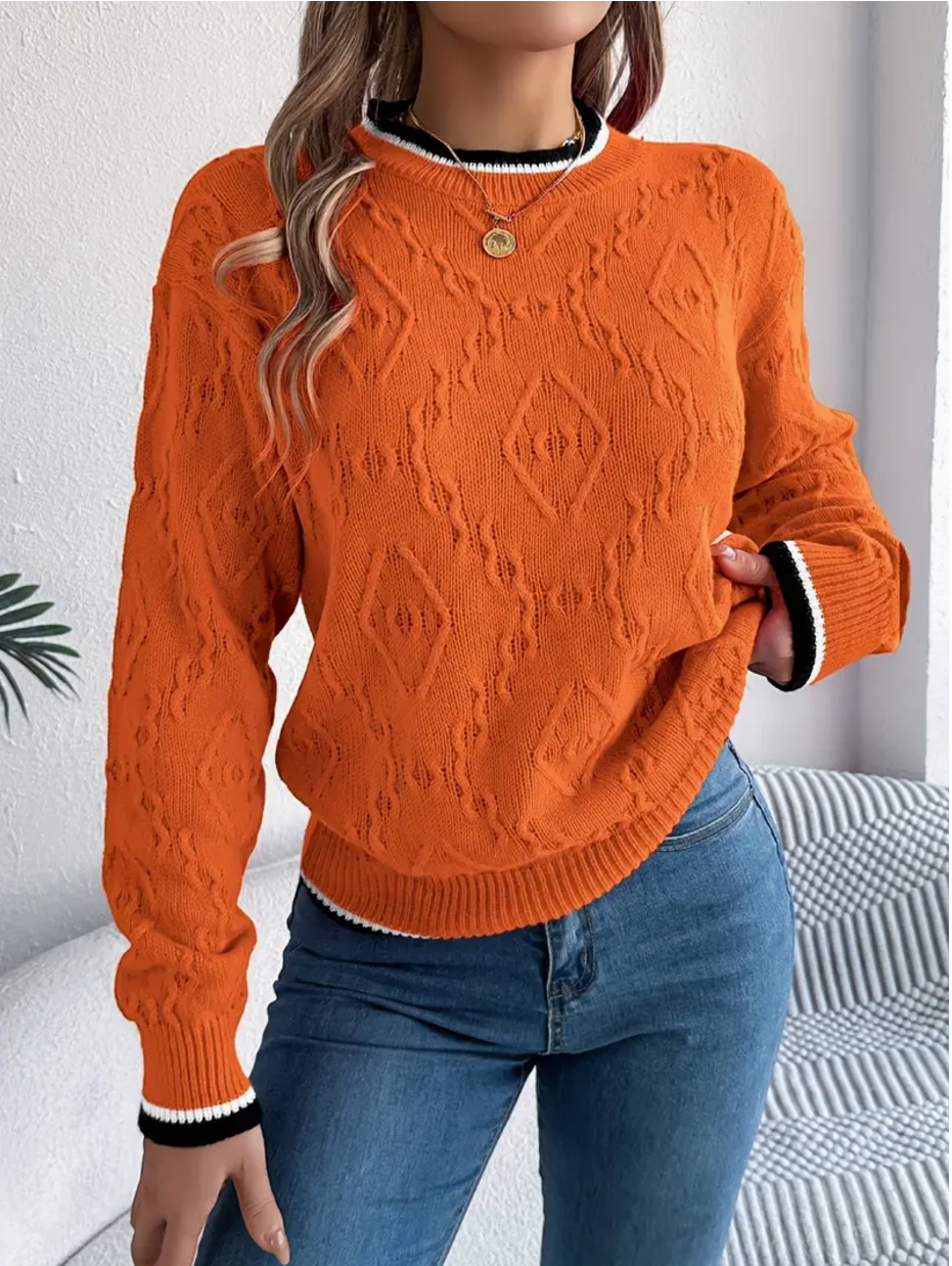 Strukturierter Pullover – Kühnes Selbstvertrauen mit ausdrucksvoller Eleganz