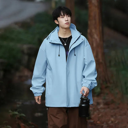 Herren-Skijacke mit Kapuze | Übergröß