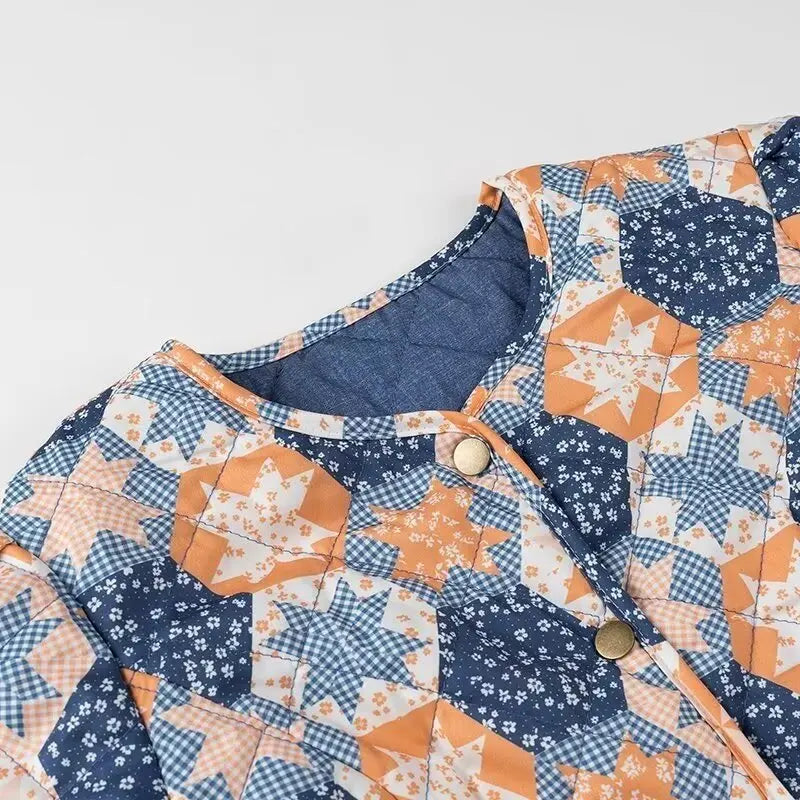 Blaue Wende-Steppjacke - Josefine