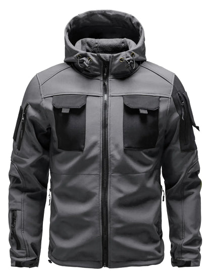 Mehreren Taschen Herren Softshell Jacke | Mit Kapuze