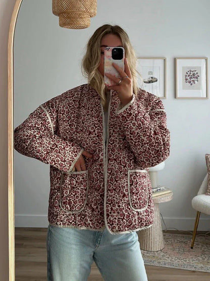 Leichte wattierte Damenjacke mit Blumenmuster - Cassidy