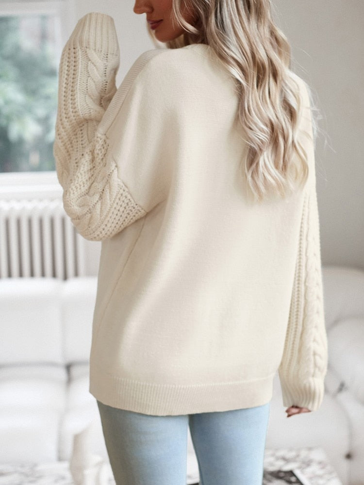 Julie - Damen Pullover aus Zopfstrick