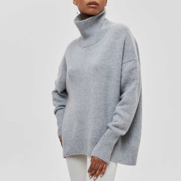 Damen Rollkragen Pullover aus Merino Wolle