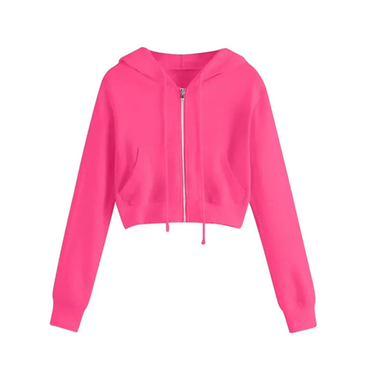 Kurzes Winter-Sweatshirt für Damen | Mit Kapuze
