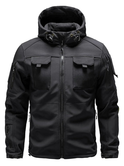 Mehreren Taschen Herren Softshell Jacke | Mit Kapuze