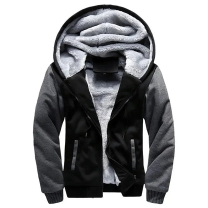 Herren Fleece Steppjacke | Mit Kapuze