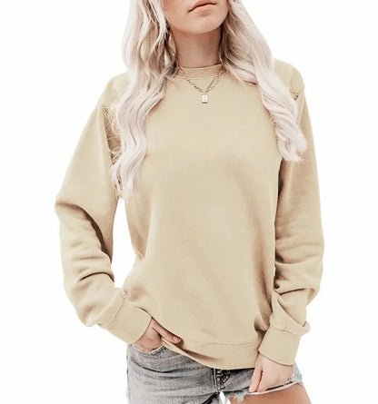 Damen Rundhalsausschnitt Winter-Sweatshirt | Langarm