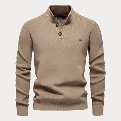 Strickpullover mit Knöpfen für Herren