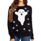 Leuchtender Geisterpullover für Damen – Schwarz