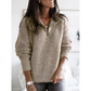 Melina | Damen Strickt Winter Pullover | Reißverschluss