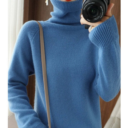 Nikki | Damen Eleganter Langarm Pullover | Rollkragen