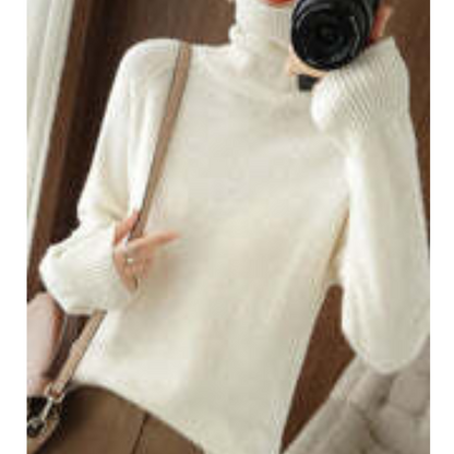 Nikki | Damen Eleganter Langarm Pullover | Rollkragen