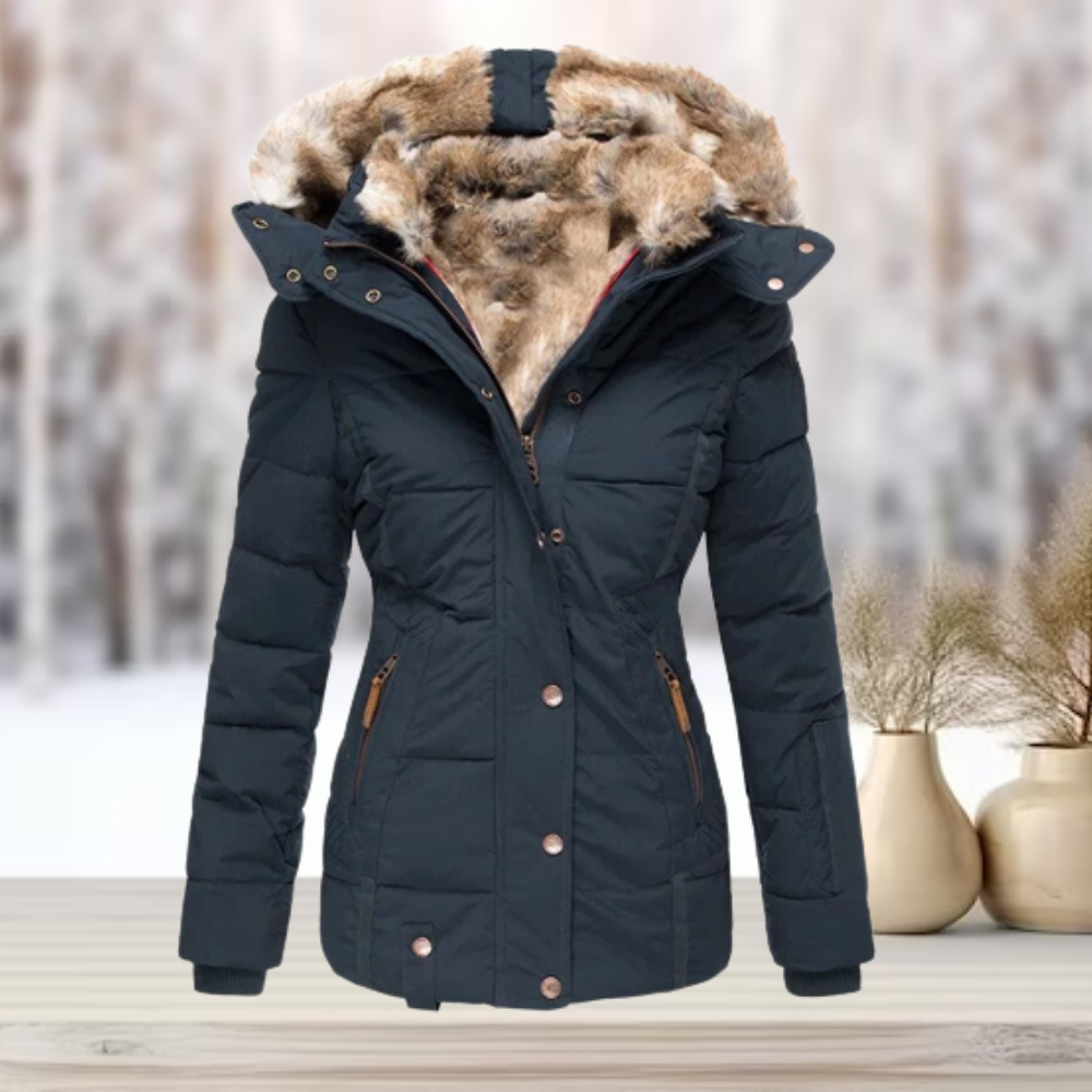 Clotilda - Elegante Winter-Pelzjacke mit Kapuze