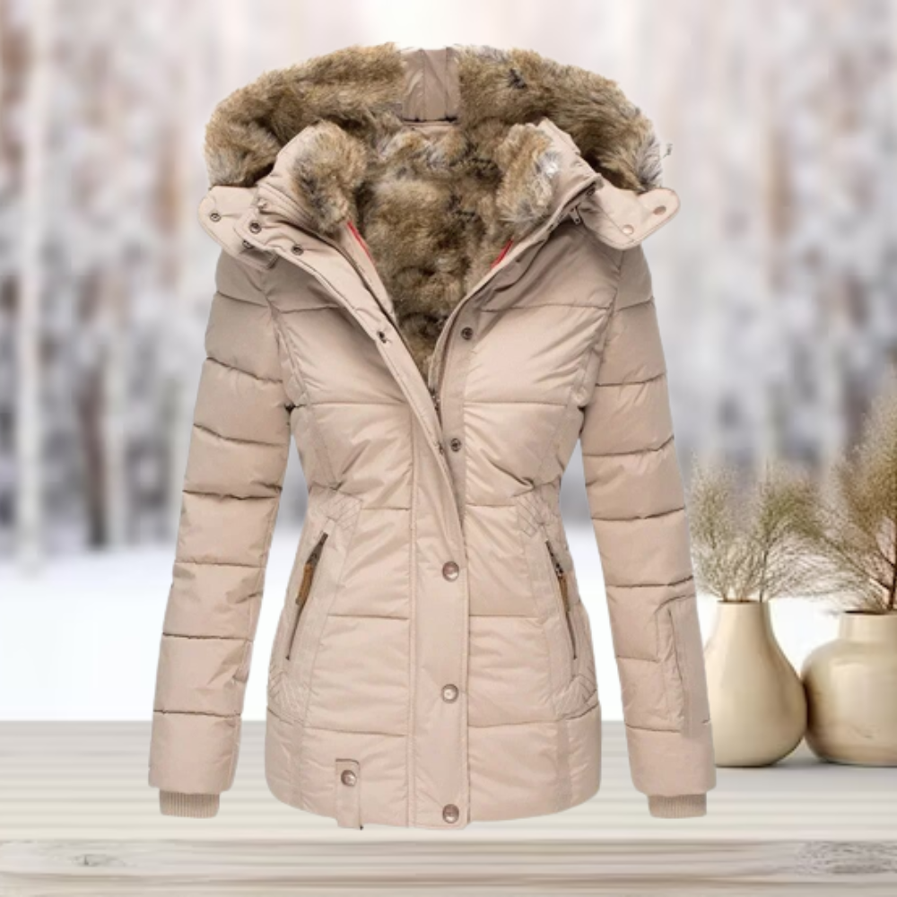 Clotilda - Elegante Winter-Pelzjacke mit Kapuze